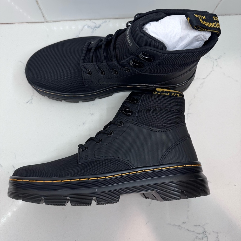 New Dr Marten black Rakim boots women’s size 8 men’s 7 lace up extra tough Ajax - Picture 7 of 10